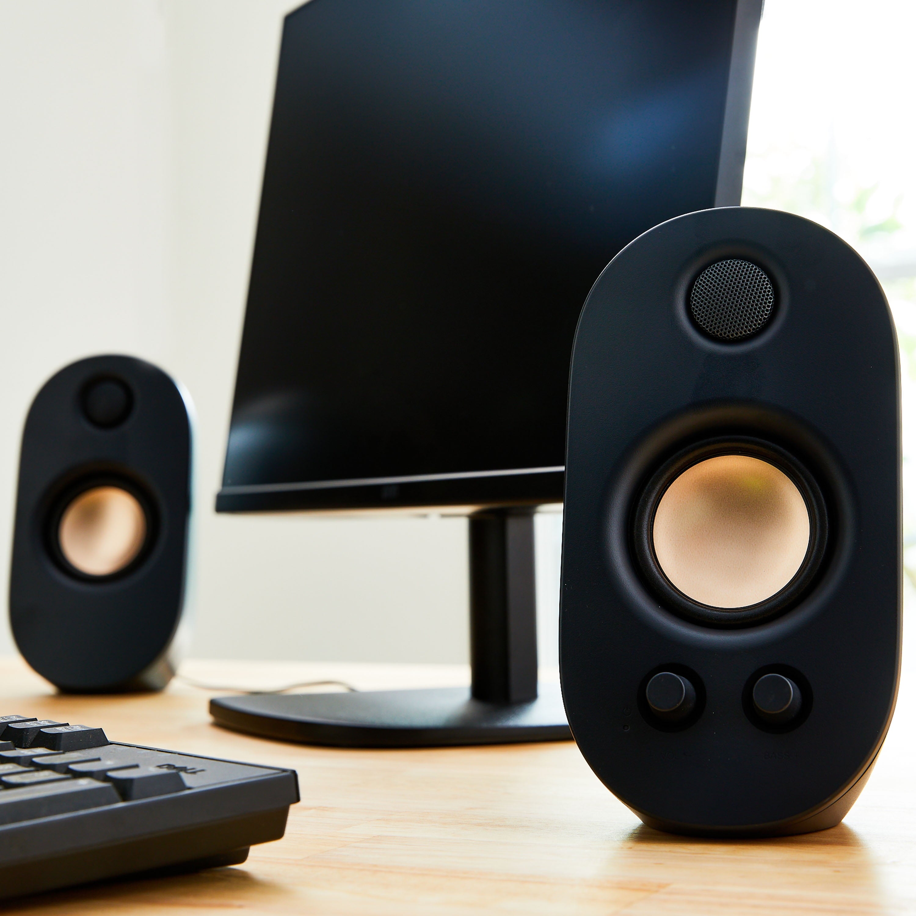 AC Powered Computer Speakers with Volume and Bass Controls, 7.32