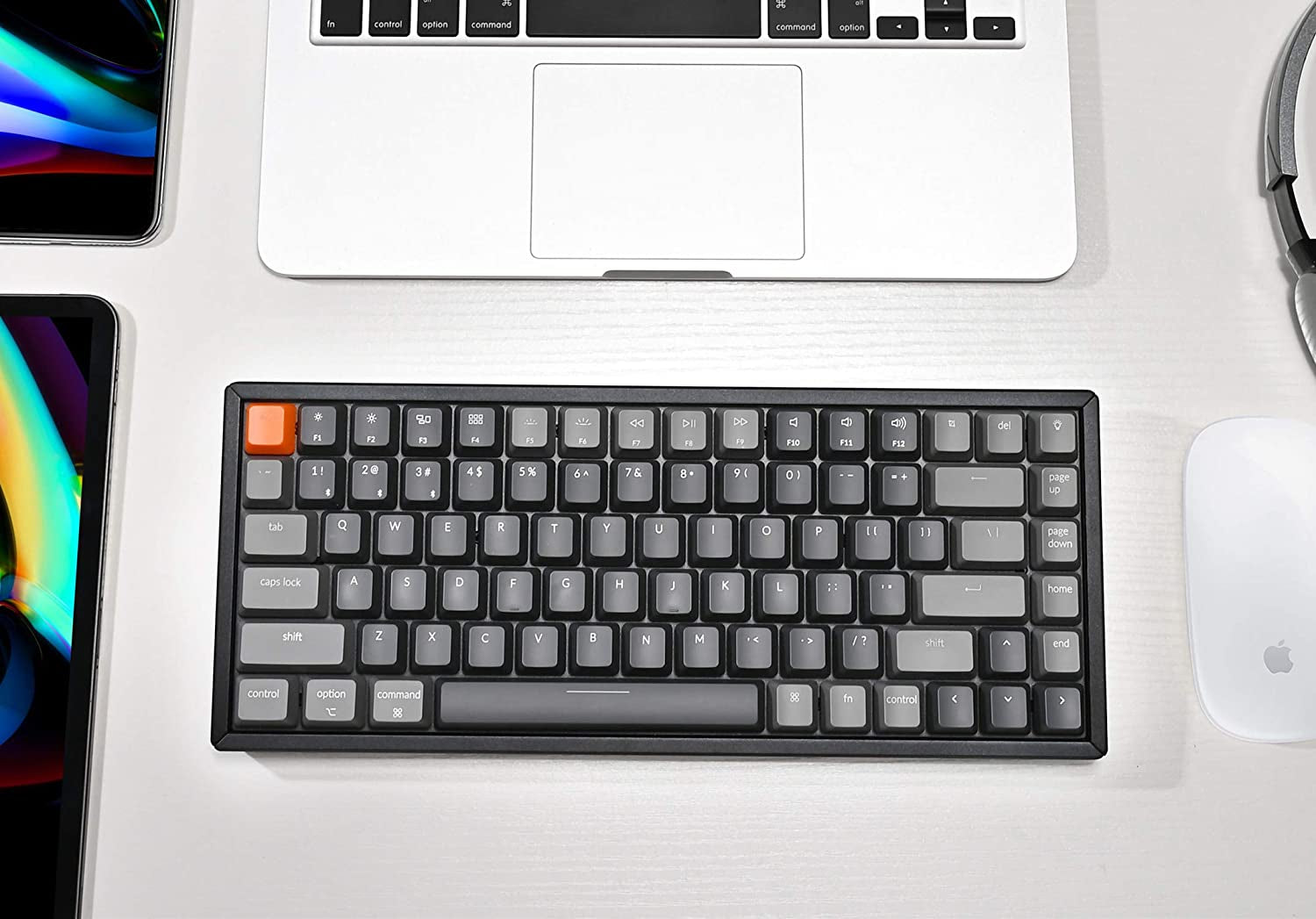 K2 Wireless Mechanical Keyboard, 75% Layout 84 Key Bluetooth/Usb-C Wired Compact RGB Backlit anti Ghosting/N-Key Rollover, Gateron G Pro Red Switch Aluminum Frame for Mac Windows, Version 2