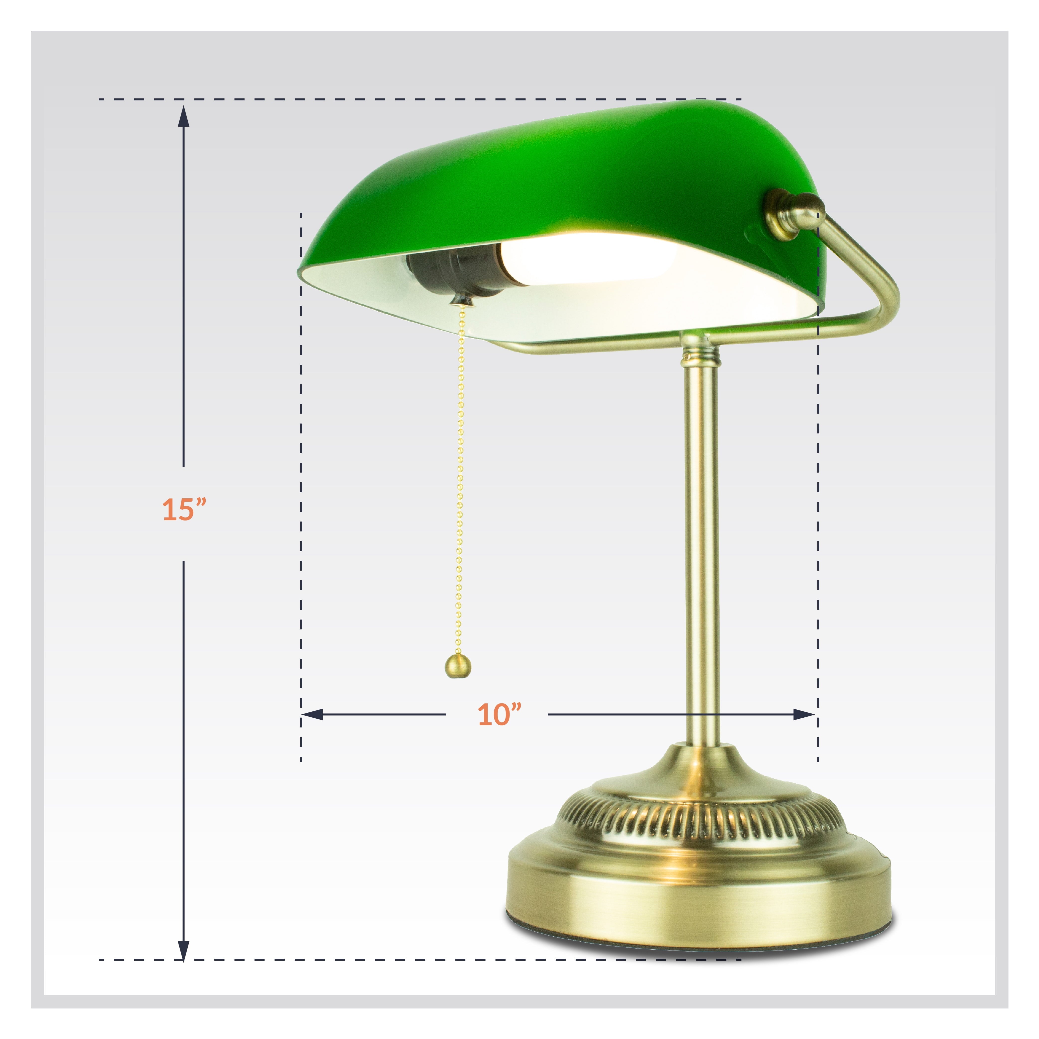 Morgan Antique Green Adjustable Energy-Efficient LED Bankers Desk Lamp