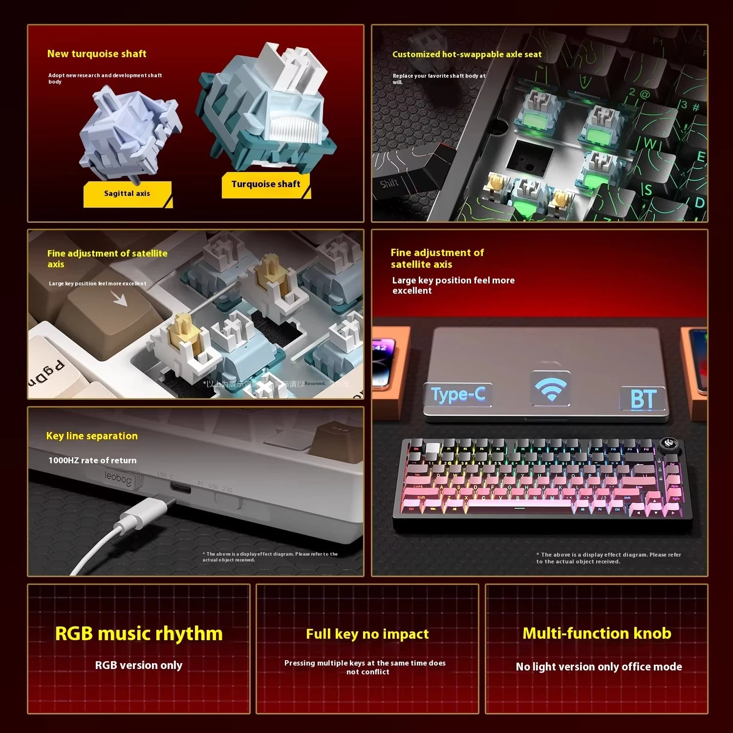 LEOBOG Hi75C Pro Hi75 Sugar65 Custom Mechanical Keyboard Aluminum Kits Hot Swap Wired Gaming Keyboard RGB Gamer Gasket Keyboard
