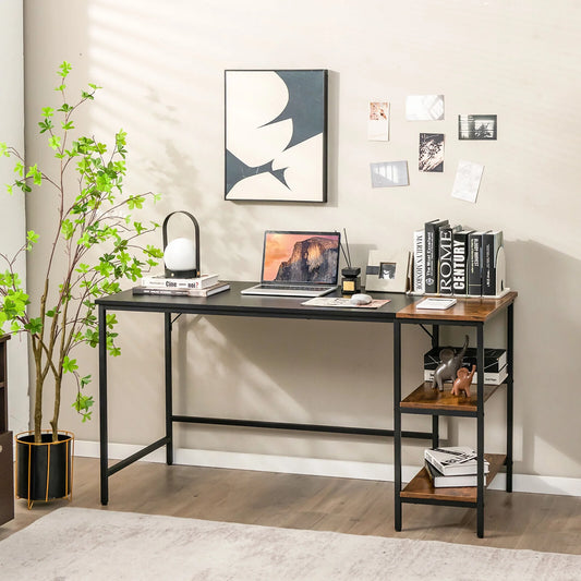 Medium 55'' Computer Desk Wood/Black