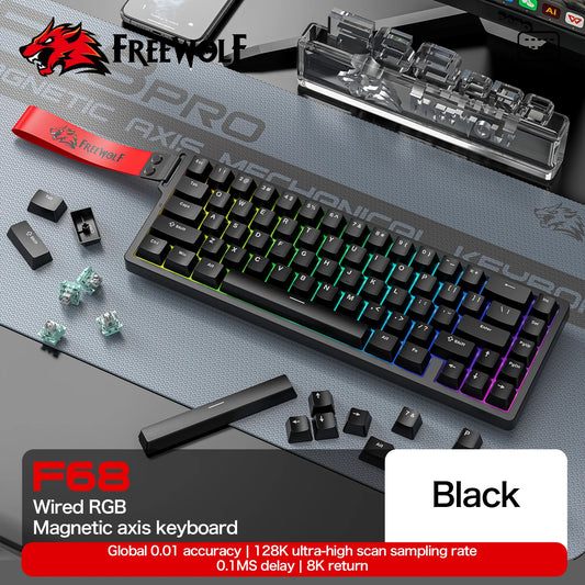 F68Pro 8K Mechanical Keyboard Magnetic Switch Wired&Wireless 68% Gaming Keyboards Rapid Trigger RGB Customs Keyboards