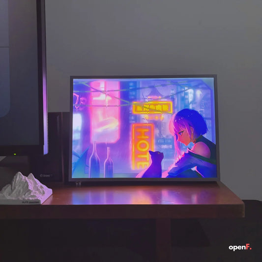 Anime Cyberpunk Neon Decorative Night Light,Usb Plug HD 3 Color Dimming,Minimalist Photo Frame,Trendy Decoration E-Sports Room