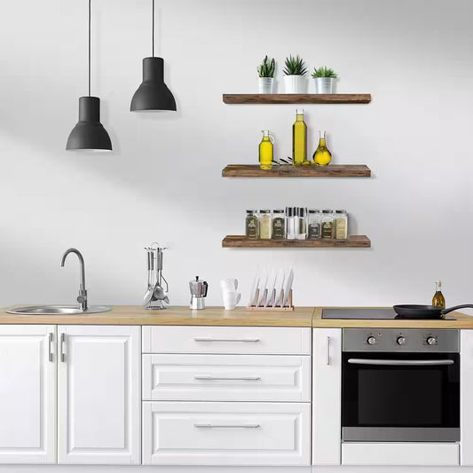 3-Pack Floating Shelves, 24 In. W X 9 In., invisible brackets