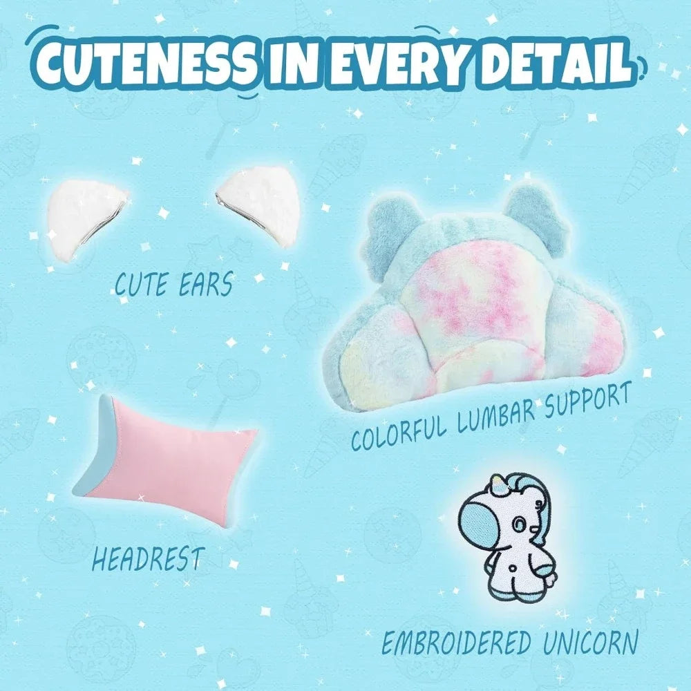 Pastel Cute Ergonomic Gaming Chair with Footrest