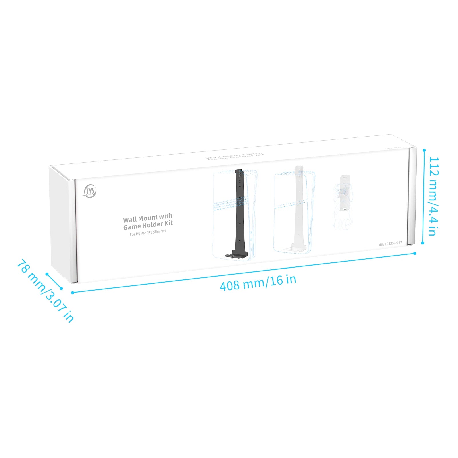 Steel Wall Mount Bracket Compatible with PS5 Slim, Stable Metal Wall Hanging Stand for PS5 Slim with Controller&Headphone P5227