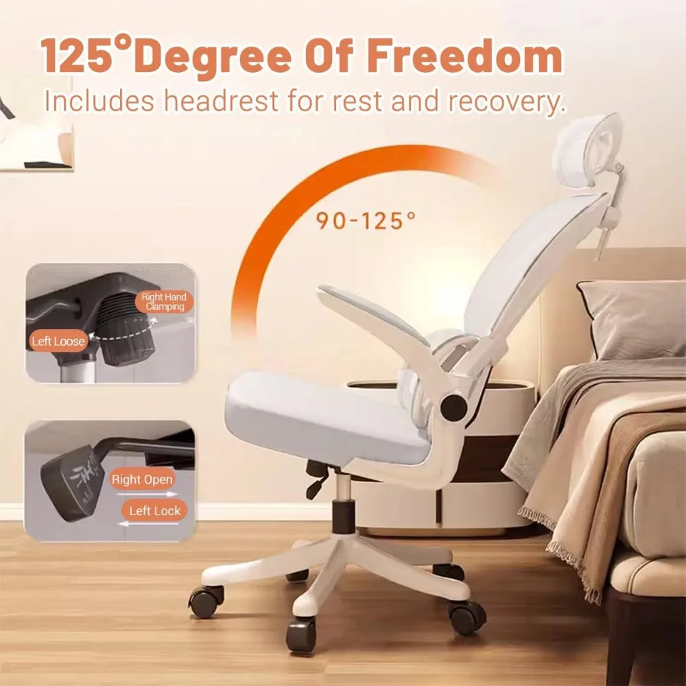 Ergonomic Desk Chairs with Flip-Up Armrests and Lumbar Support
