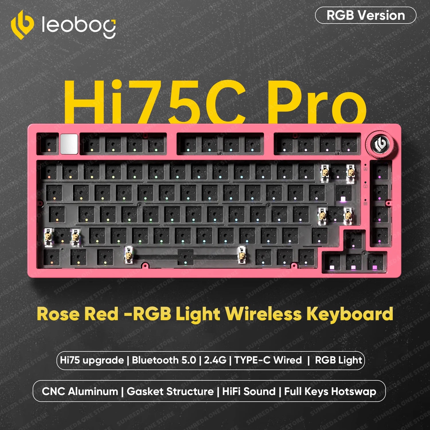 LEOBOG Hi75C Pro Hi75 Sugar65 Custom Mechanical Keyboard Aluminum Kits Hot Swap Wired Gaming Keyboard RGB Gamer Gasket Keyboard