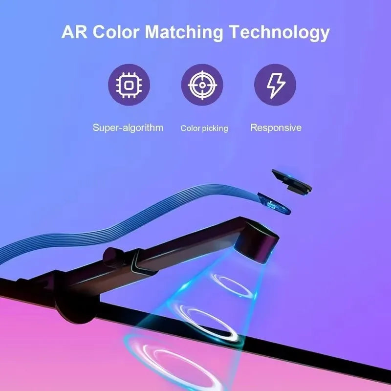 RGBIC LED TV Backlight Strip with AR Color Gamut Sensor App Control Smart Screen Sync 55-75 Inch for Gaming Room Atmosphere Ligh