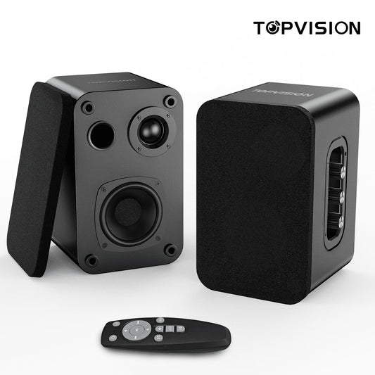 Bookshelf Speakers 50W*2, BT 5.4 Wireless Speaker with Woofer, 2.2Ch Computer Speakers for Desktop PC with Optical/Aux/Usb/Bluetooth