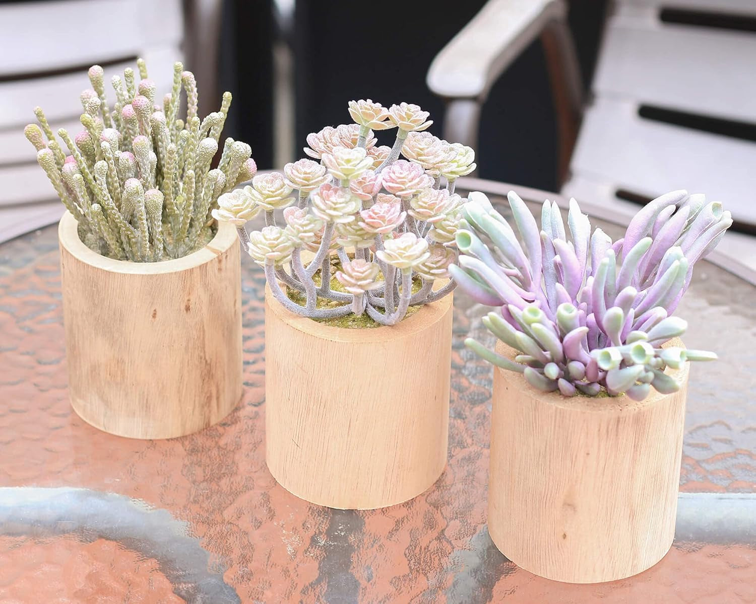 Succulents Plants Artificial, Faux Succulents in Pots, Realistic Fake Succulents for Home Office Living Room Bedroom Bathroom Decor, Set of 3