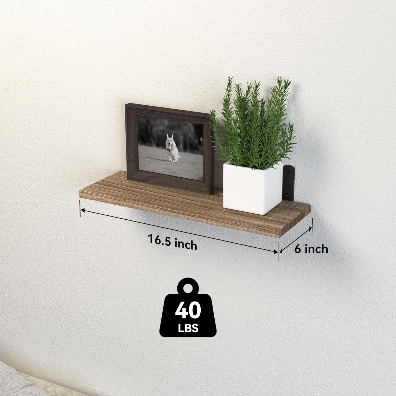 Wooden Floating Shelves, 3 Sets Wall Shelves