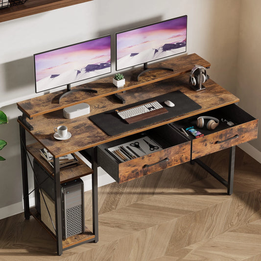 Small 48 In. Desk, Rustic Brown