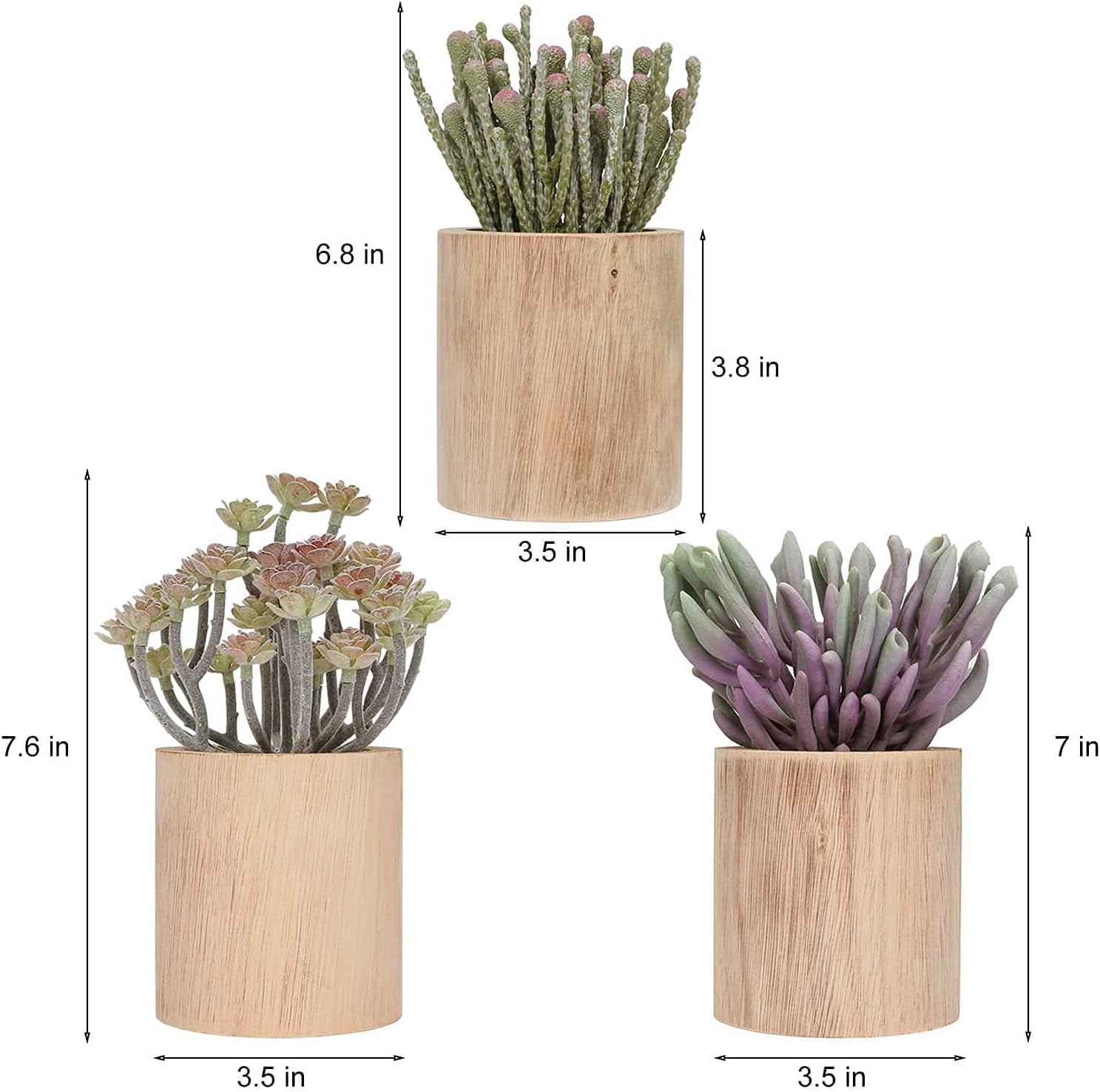Succulents Plants Artificial, Faux Succulents in Pots, Realistic Fake Succulents for Home Office Living Room Bedroom Bathroom Decor, Set of 3