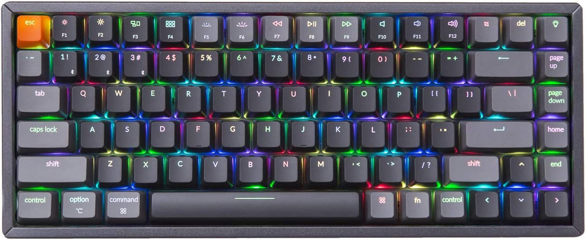 K2 Wireless Mechanical Keyboard, 75% Layout 84 Key Bluetooth/Usb-C Wired Compact RGB Backlit anti Ghosting/N-Key Rollover, Gateron G Pro Red Switch Aluminum Frame for Mac Windows, Version 2