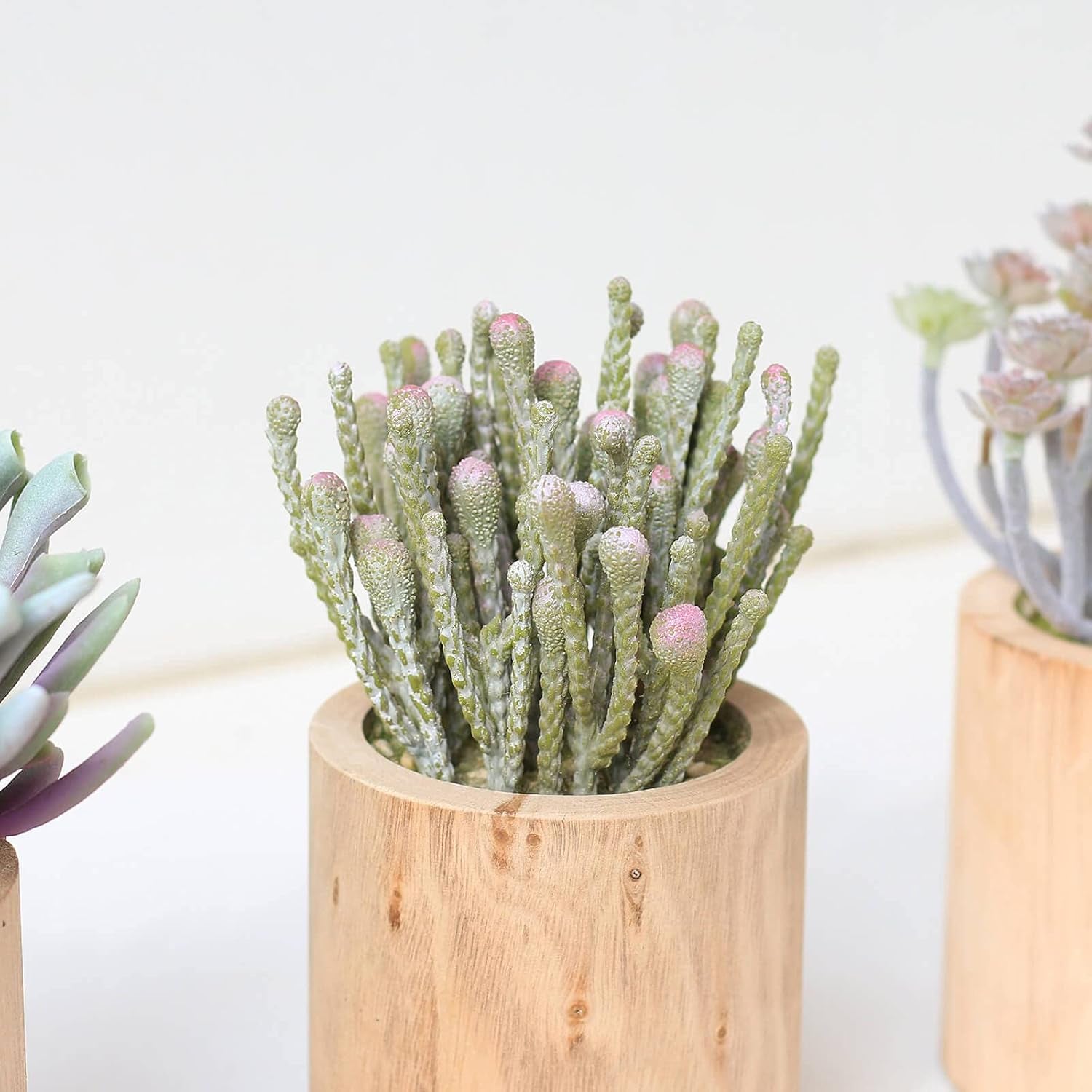 Succulents Plants Artificial, Faux Succulents in Pots, Realistic Fake Succulents for Home Office Living Room Bedroom Bathroom Decor, Set of 3